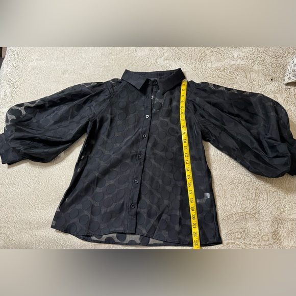 Gracia sheer black blouse with balloon sleeves - Picture 5 of 12